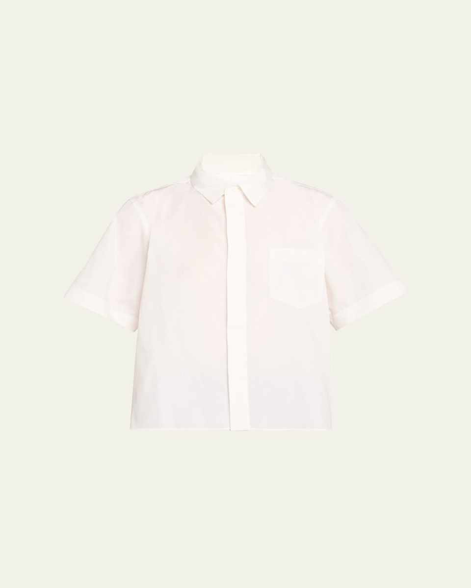 Short-Sleeve Poplin Button-Down Shirt